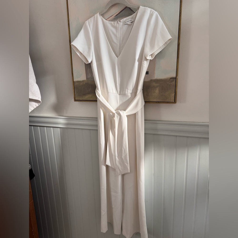CLUB MONACO Sannah White Tie Front Jumpsuit Size 4 - Picture 4 of 7